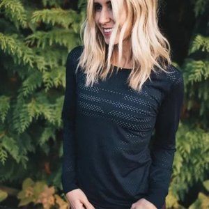 Zyia Active Black Perforated Chill Long Sleeve Top XXL